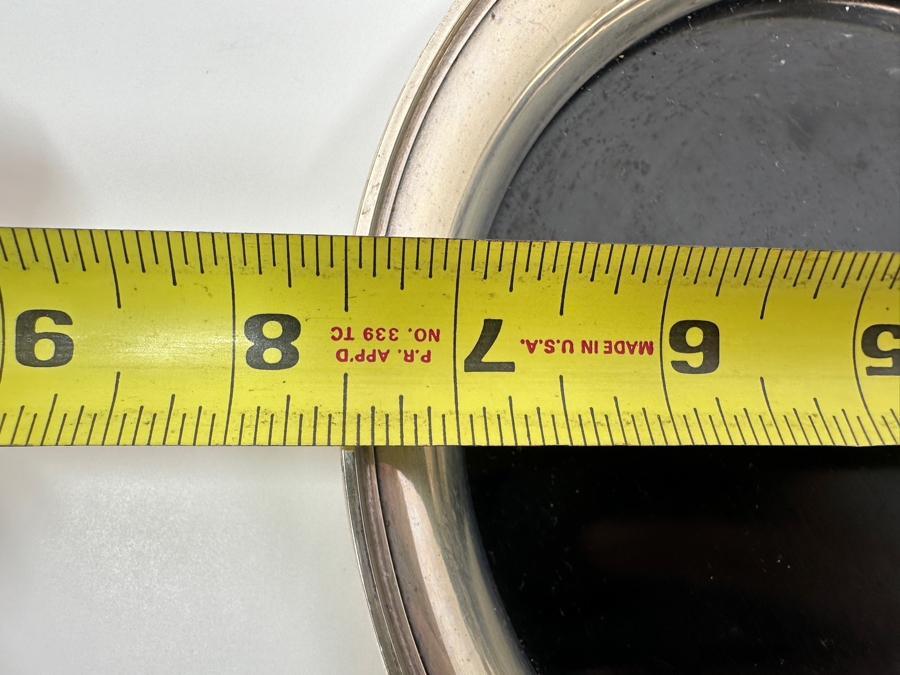 B&M Sterling Silver (8) 2'H Cordial Cups Shot Glasses With Sterling Silver Rimmed 7.5' Round Tray Total Sterling Silver Weight Without Tray 197g Silver Melt Value Without Tray $223 [Photo 11]