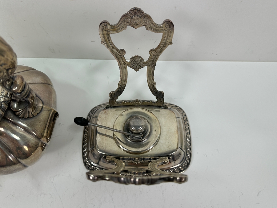 Stamped Hotel Del Coronado Gorham Silverplate Kettle Teapot On Stand 9W X 7D X 12H [Photo 5]