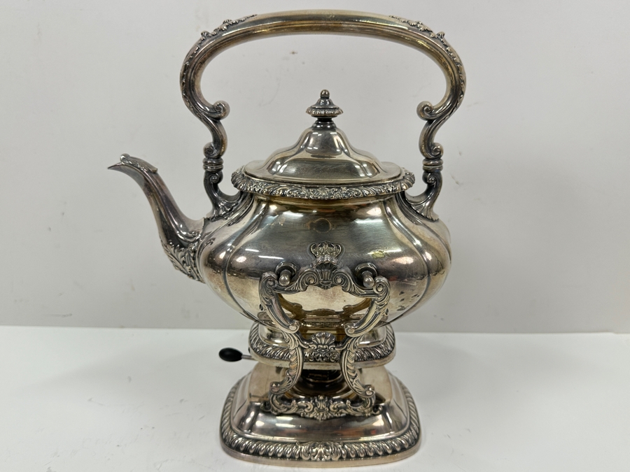 Stamped Hotel Del Coronado Gorham Silverplate Kettle Teapot On Stand 9W X 7D X 12H [Photo 2]