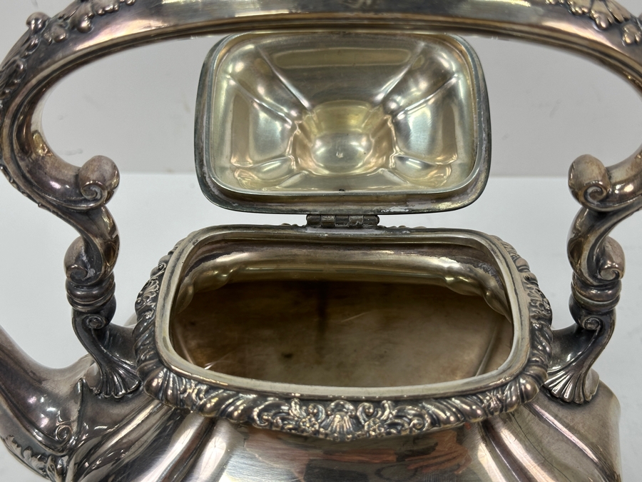 Stamped Hotel Del Coronado Gorham Silverplate Kettle Teapot On Stand 9W X 7D X 12H [Photo 12]