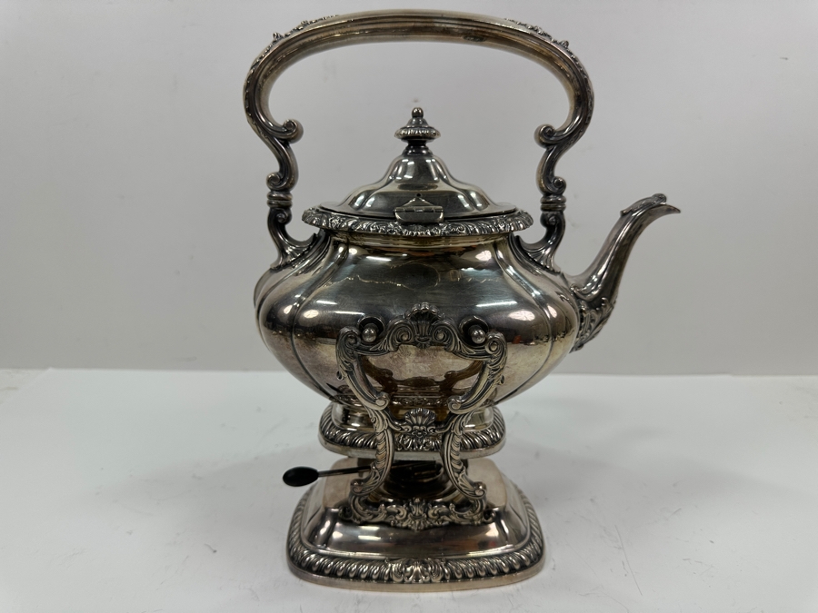 Stamped Hotel Del Coronado Gorham Silverplate Kettle Teapot On Stand 9W X 7D X 12H [Photo 15]