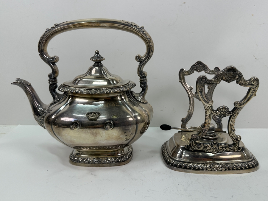 Stamped Hotel Del Coronado Gorham Silverplate Kettle Teapot On Stand 9W X 7D X 12H [Photo 4]