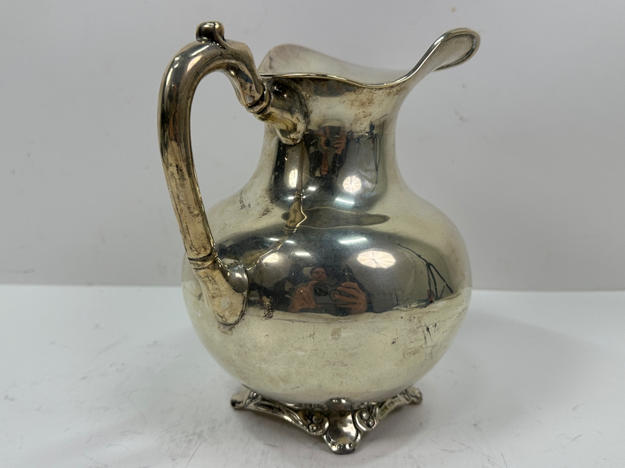 Sterling Silver Mexican Water Pitcher Signed R. Lopez 8.5'H 908g Silver Melt Value $1,029 [Photo 5]