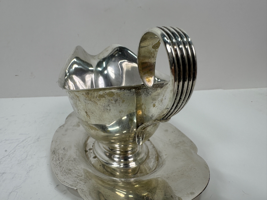Gorham Sterling Silver Gravy Boat With Underplate 7.5W X 5D X 4H 310g Silver Melt Value $351 [Photo 6]