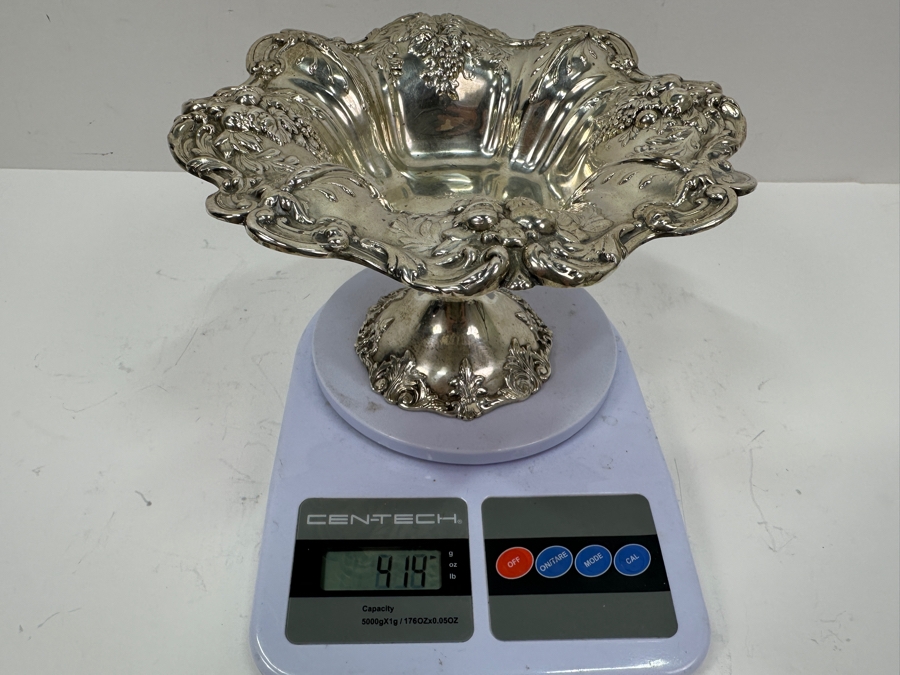 Reed & Barton Sterling Silver 8'W X 5'H Footed Compote Bowl Dish 414g Silver Melt Value $469 [Photo 14]