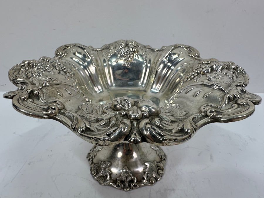 Reed & Barton Sterling Silver 8'W X 5'H Footed Compote Bowl Dish 414g Silver Melt Value $469 [Photo 2]