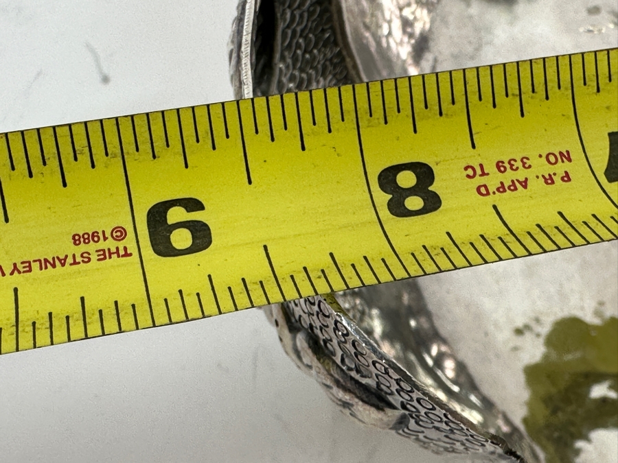 Sterling Silver Repousse Mexican Footed Bowl 8.5W X 3.75H 542g Silver Melt Value $614 [Photo 10]