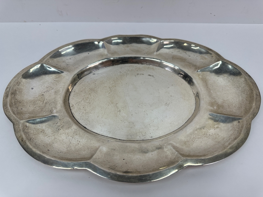 Sterling Silver Oval Mexican Dish Hallmarked Pegaso 12.25 X 8.5 345g Silver Melt Value $390 [Photo 2]