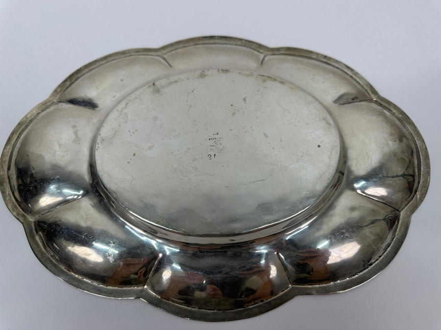 Sterling Silver Oval Mexican Dish Hallmarked Pegaso 12.25 X 8.5 345g Silver Melt Value $390 [Photo 5]