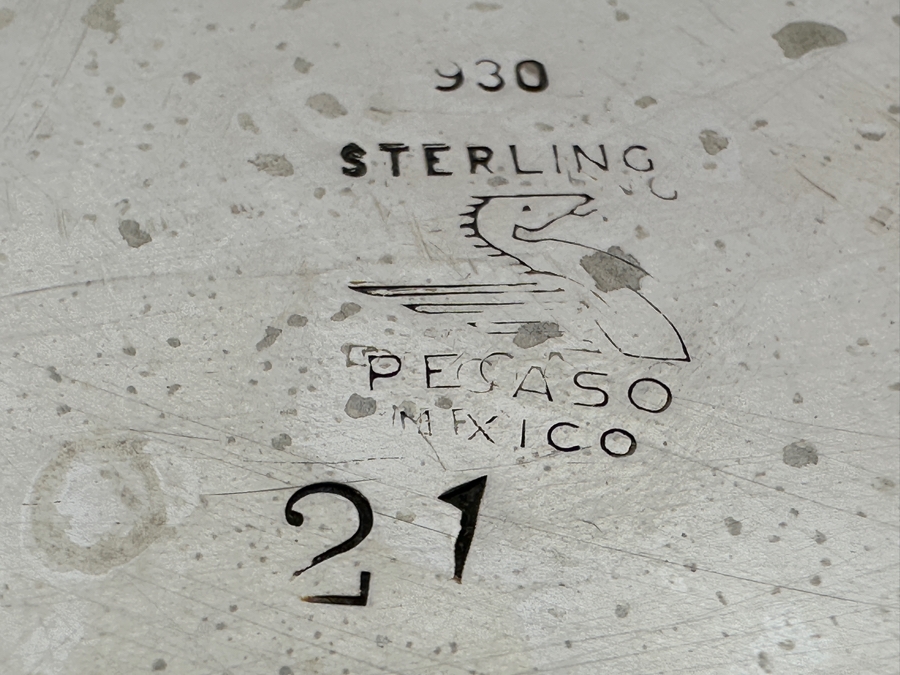 Sterling Silver Oval Mexican Dish Hallmarked Pegaso 12.25 X 8.5 345g Silver Melt Value $390 [Photo 7]