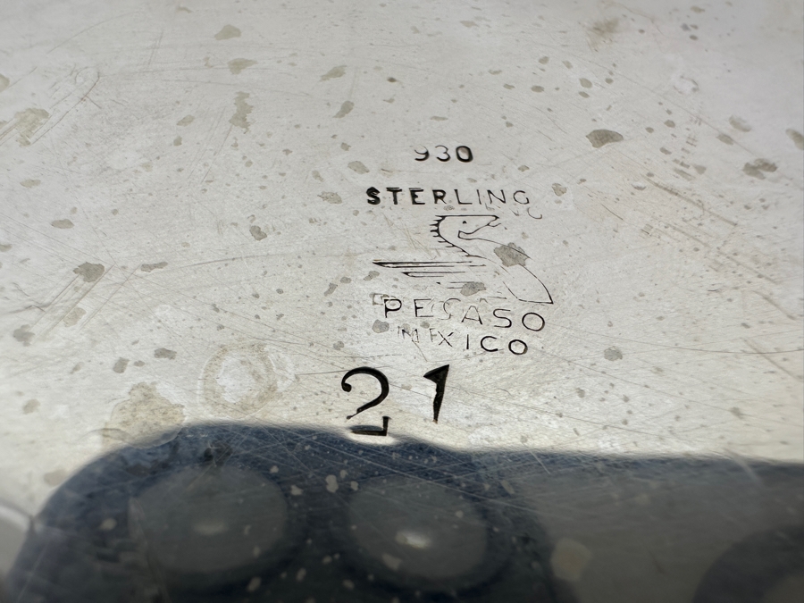 Sterling Silver Oval Mexican Dish Hallmarked Pegaso 12.25 X 8.5 345g Silver Melt Value $390 [Photo 6]