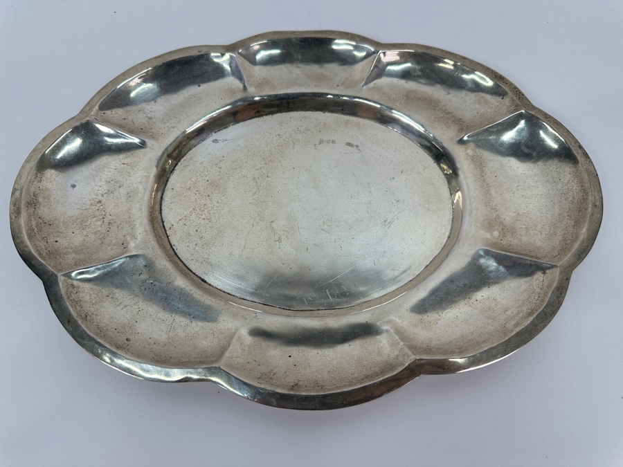 Sterling Silver Oval Mexican Dish Hallmarked Pegaso 12.25 X 8.5 345g Silver Melt Value $390 [Photo 3]