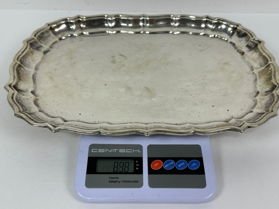 Frank Smith Sterling Silver Platter Chippendale Pattern 15 X 10 898g Silver Melt Value $1,017 [Photo 16]