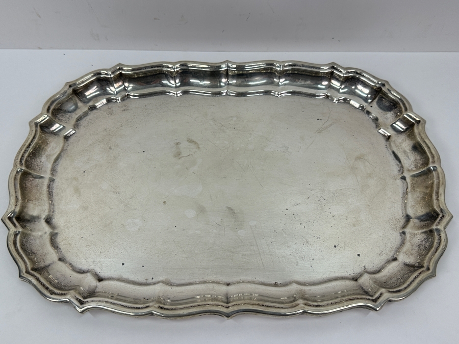Frank Smith Sterling Silver Platter Chippendale Pattern 15 X 10 898g Silver Melt Value $1,017 [Photo 3]