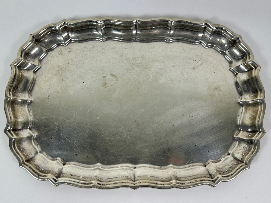 Frank Smith Sterling Silver Platter Chippendale Pattern 15 X 10 898g Silver Melt Value $1,017 [Photo 4]
