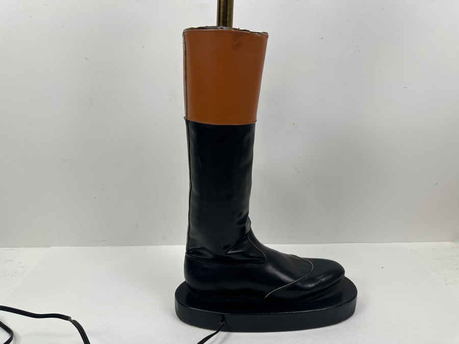 Custom Horse Jockey's Boot Mounted As A Table Lamp Without Shade 31'H [Photo 5]