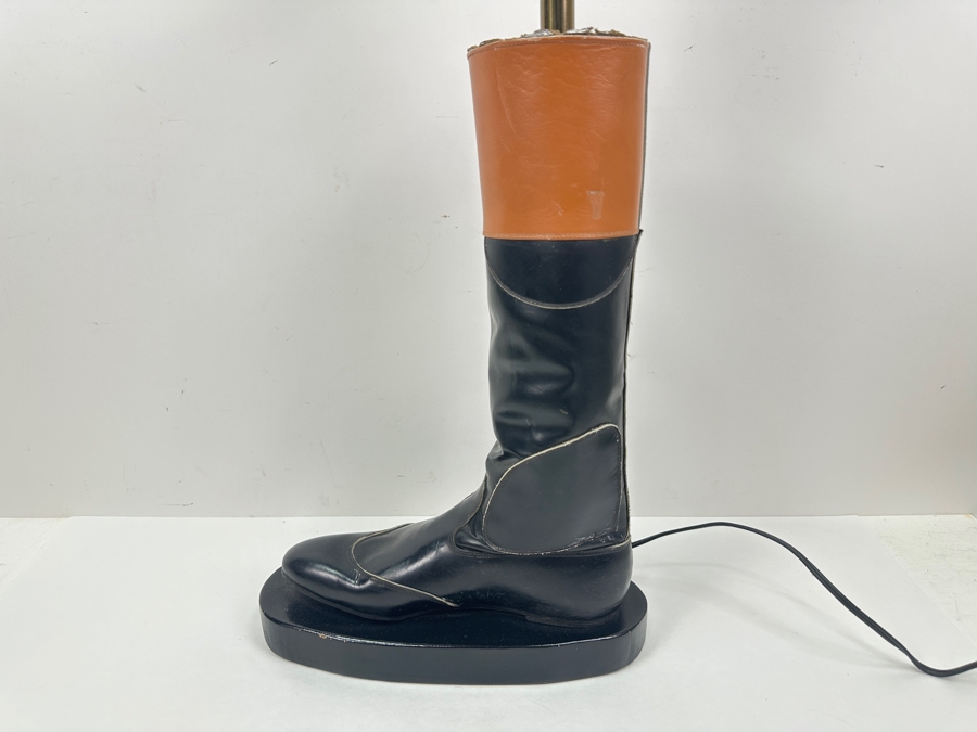 Custom Horse Jockey's Boot Mounted As A Table Lamp Without Shade 31'H [Photo 3]