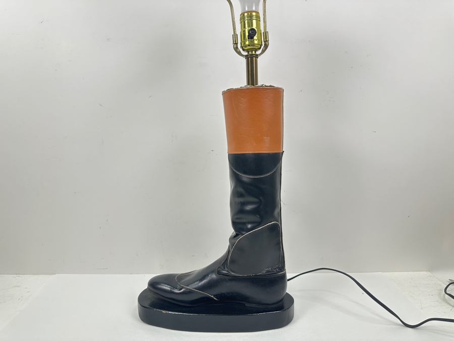 Custom Horse Jockey's Boot Mounted As A Table Lamp Without Shade 31'H [Photo 2]