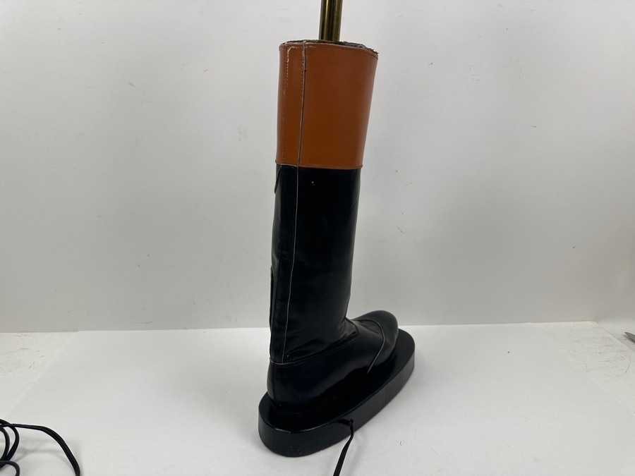 Custom Horse Jockey's Boot Mounted As A Table Lamp Without Shade 31'H [Photo 6]