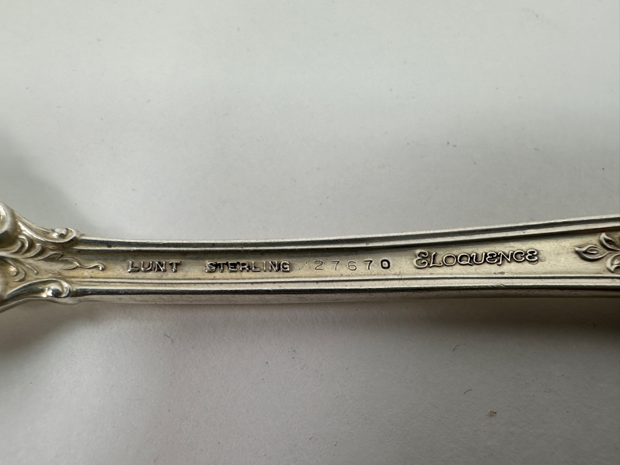 Lunt Sterling Silver Eloquence Flatware Service For Six - 48 Pieces - Sterling Silver Weight (Not Including Knives) 1,531g Silver Melt Value $1,734 [Photo 11]