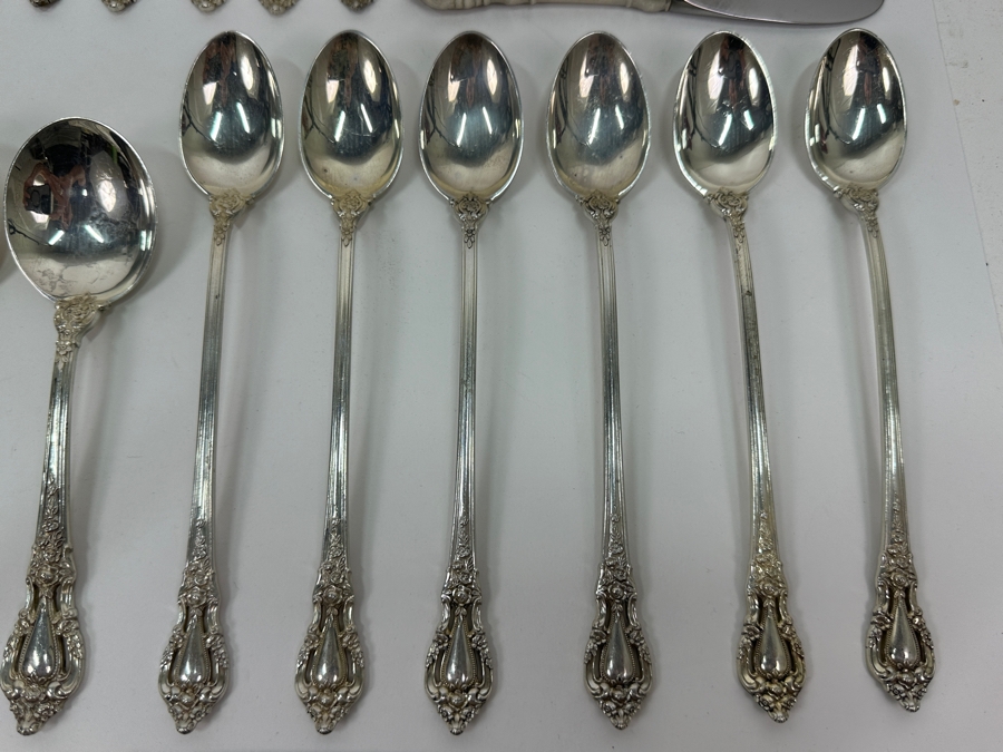 Lunt Sterling Silver Eloquence Flatware Service For Six - 48 Pieces - Sterling Silver Weight (Not Including Knives) 1,531g Silver Melt Value $1,734 [Photo 6]