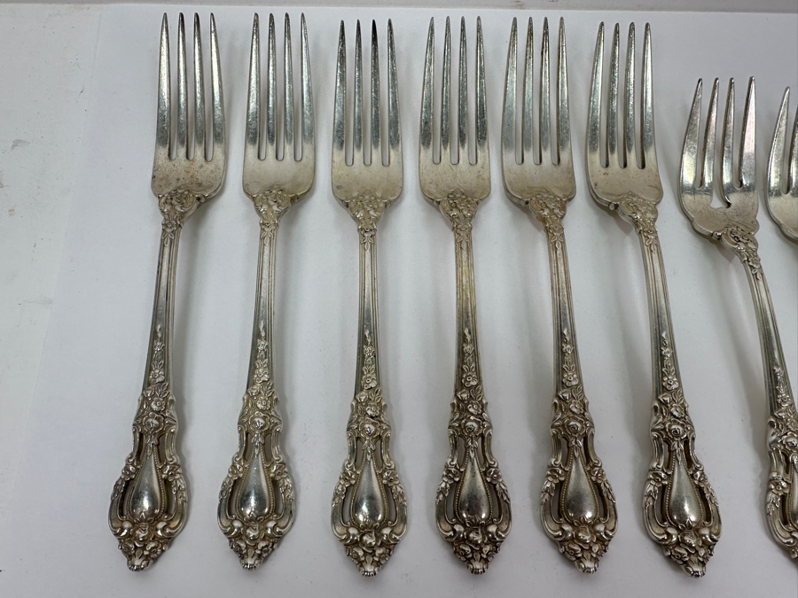 Lunt Sterling Silver Eloquence Flatware Service For Six - 48 Pieces - Sterling Silver Weight (Not Including Knives) 1,531g Silver Melt Value $1,734 [Photo 2]