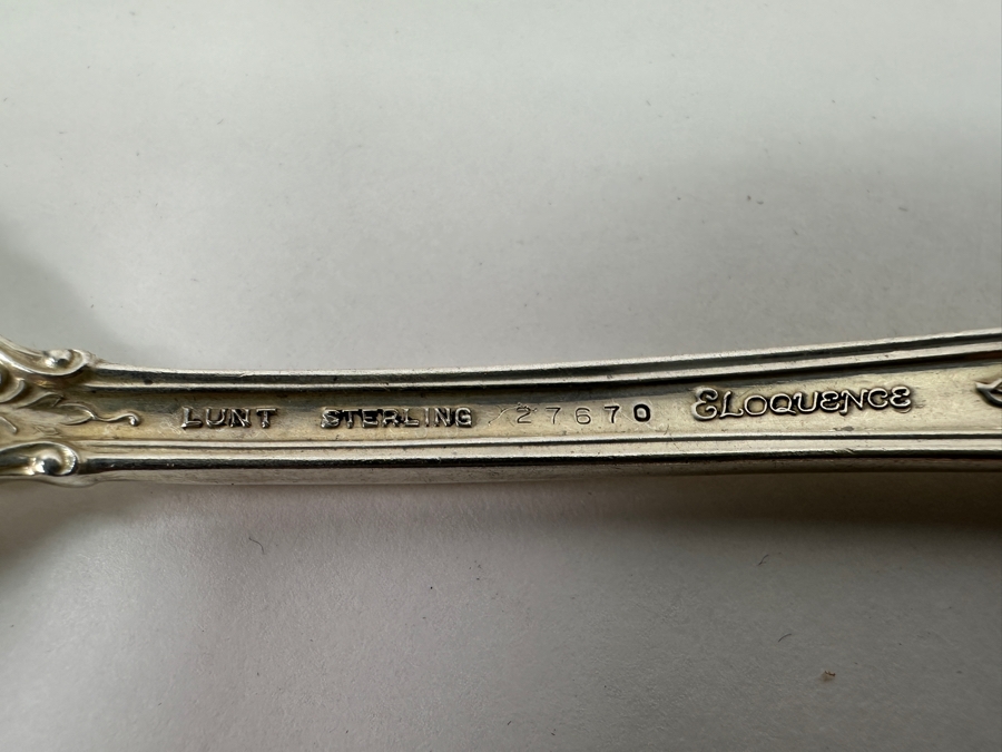 Lunt Sterling Silver Eloquence Flatware Service For Six - 48 Pieces - Sterling Silver Weight (Not Including Knives) 1,531g Silver Melt Value $1,734 [Photo 12]