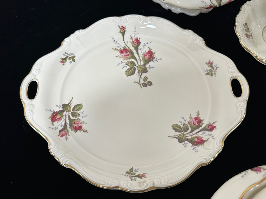 Rosenthal Germany China Service Moss Rose Pattern Approximate Service For Six With Coffee, Teapot, Creamer & Sugar, Bowls, Platters & Covered Bowls [Photo 13]
