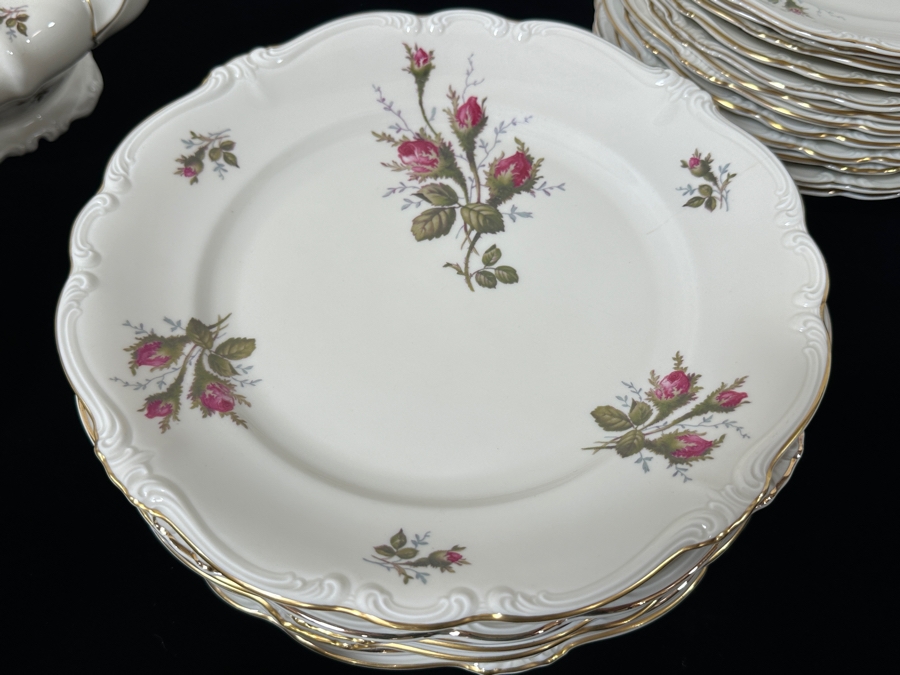Rosenthal Germany China Service Moss Rose Pattern Approximate Service For Six With Coffee, Teapot, Creamer & Sugar, Bowls, Platters & Covered Bowls [Photo 16]