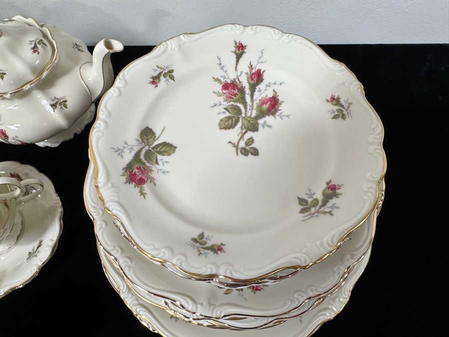 Rosenthal Germany China Service Moss Rose Pattern Approximate Service For Six With Coffee, Teapot, Creamer & Sugar, Bowls, Platters & Covered Bowls [Photo 8]