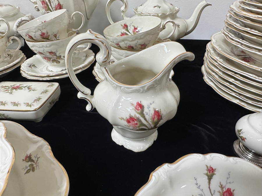 Rosenthal Germany China Service Moss Rose Pattern Approximate Service For Six With Coffee, Teapot, Creamer & Sugar, Bowls, Platters & Covered Bowls [Photo 7]