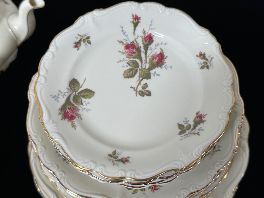 Rosenthal Germany China Service Moss Rose Pattern Approximate Service For Six With Coffee, Teapot, Creamer & Sugar, Bowls, Platters & Covered Bowls [Photo 9]