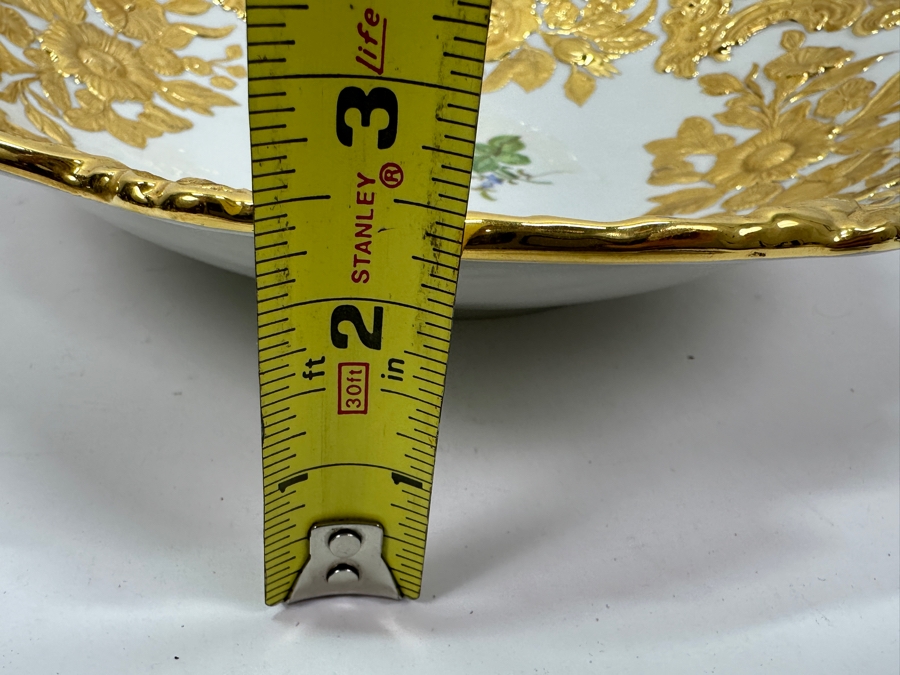 Vintage Meissen Germany Gilded Hand Painted Porcelain Bowl 12'W X 2.5'H [Photo 16]