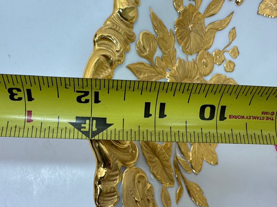 Vintage Meissen Germany Gilded Hand Painted Porcelain Bowl 12'W X 2.5'H [Photo 15]