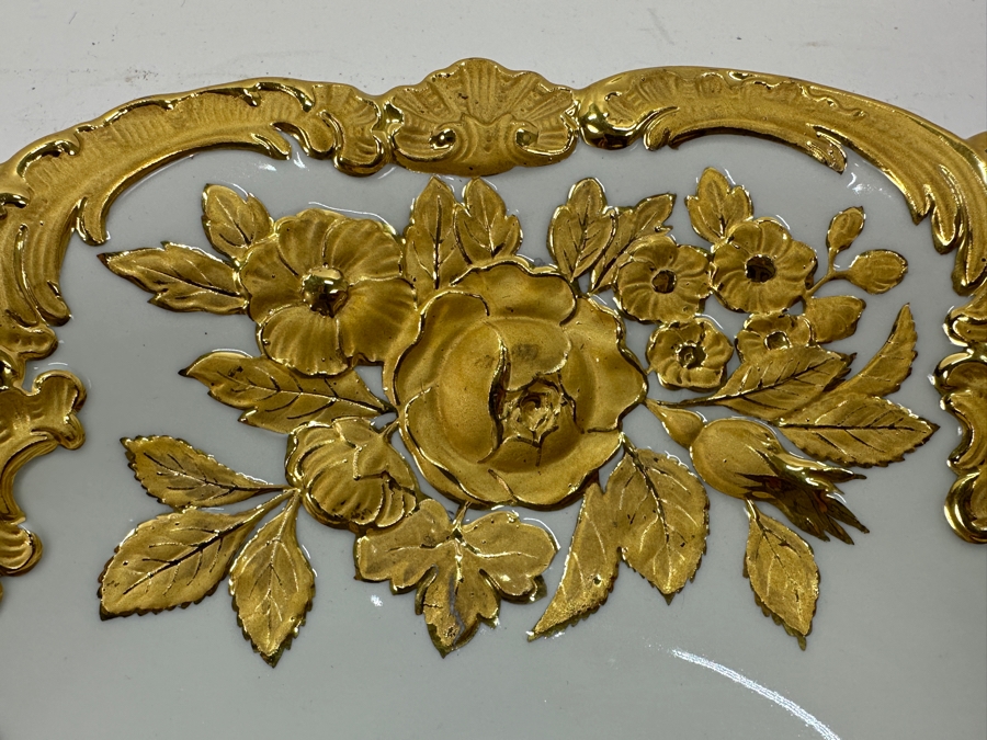 Vintage Meissen Germany Gilded Hand Painted Porcelain Bowl 12'W X 2.5'H [Photo 10]