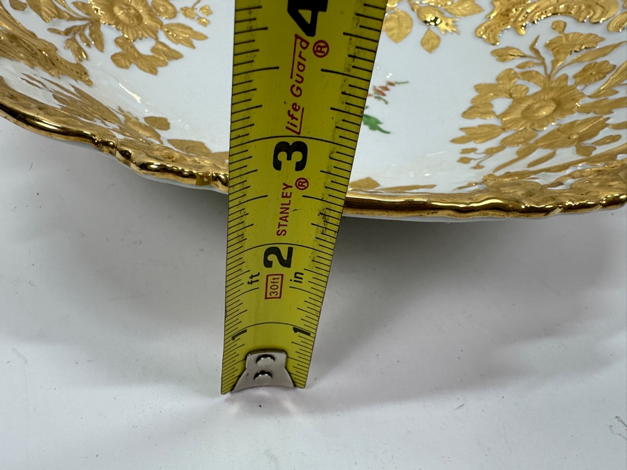 Vintage Meissen Germany Gilded Hand Painted Porcelain Bowl 12'W X 2.5'H [Photo 14]