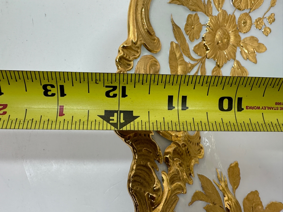 Vintage Meissen Germany Gilded Hand Painted Porcelain Bowl 12'W X 2.5'H [Photo 13]