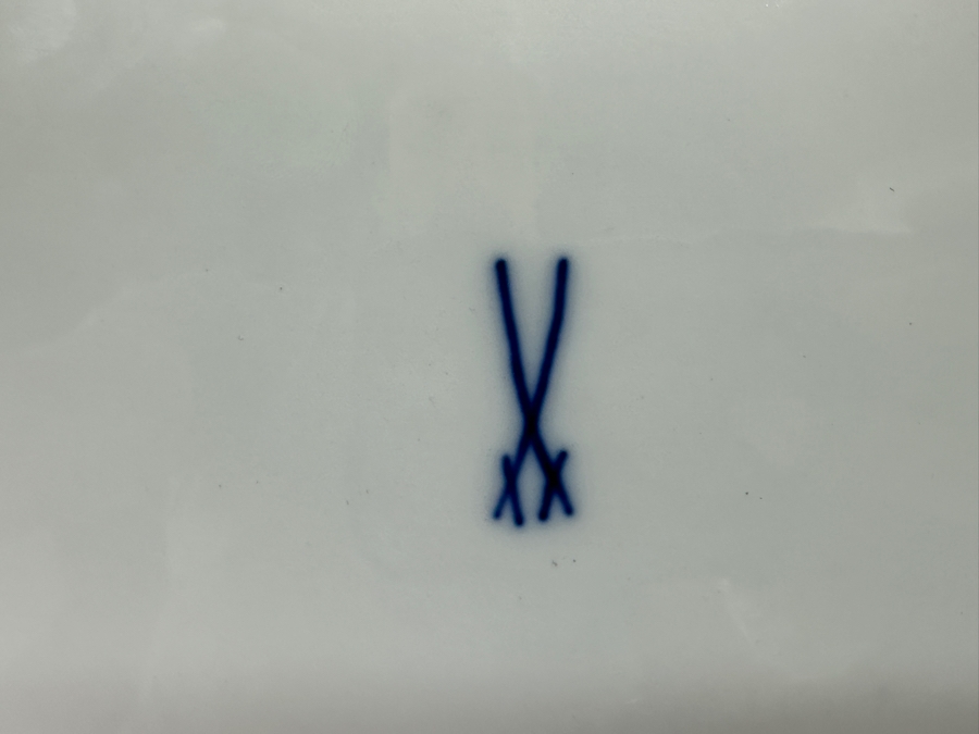 Vintage Meissen Germany Gilded Hand Painted Porcelain Bowl Dish 11'W [Photo 8]