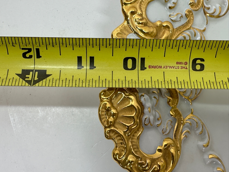 Vintage Meissen Germany Gilded Hand Painted Porcelain Bowl Dish 11'W [Photo 11]