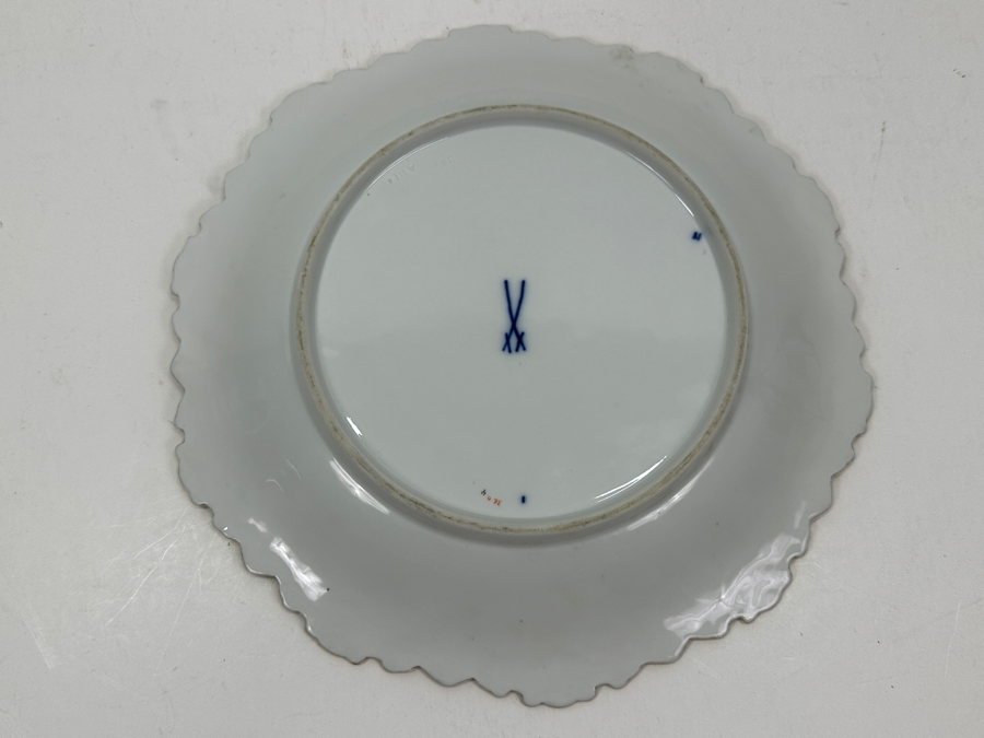 Vintage Meissen Germany Gilded Hand Painted Porcelain Bowl Dish 11'W [Photo 7]