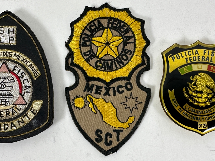 (2) Mexican Policia Federal Patches & (1) Badge [Photo 4]