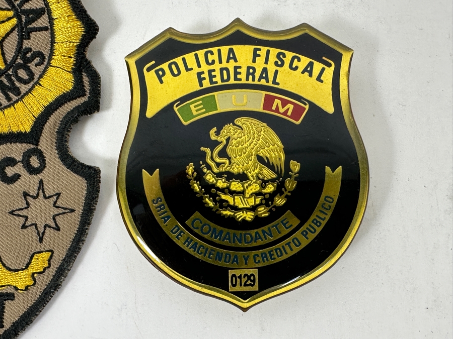 (2) Mexican Policia Federal Patches & (1) Badge [Photo 2]