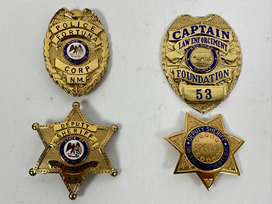 (4) Police / Sheriff / Law Enforcement Badges From San Diego County California & New Mexico [Photo 2]