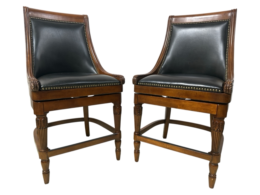 Pair Of Frontgate Swivel Counter Height Bar Stools