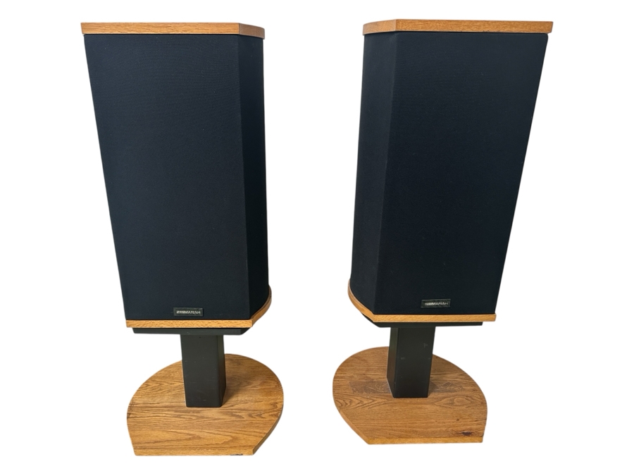 Pair Of Mariah Acoustics Speakers With Stands 34'H