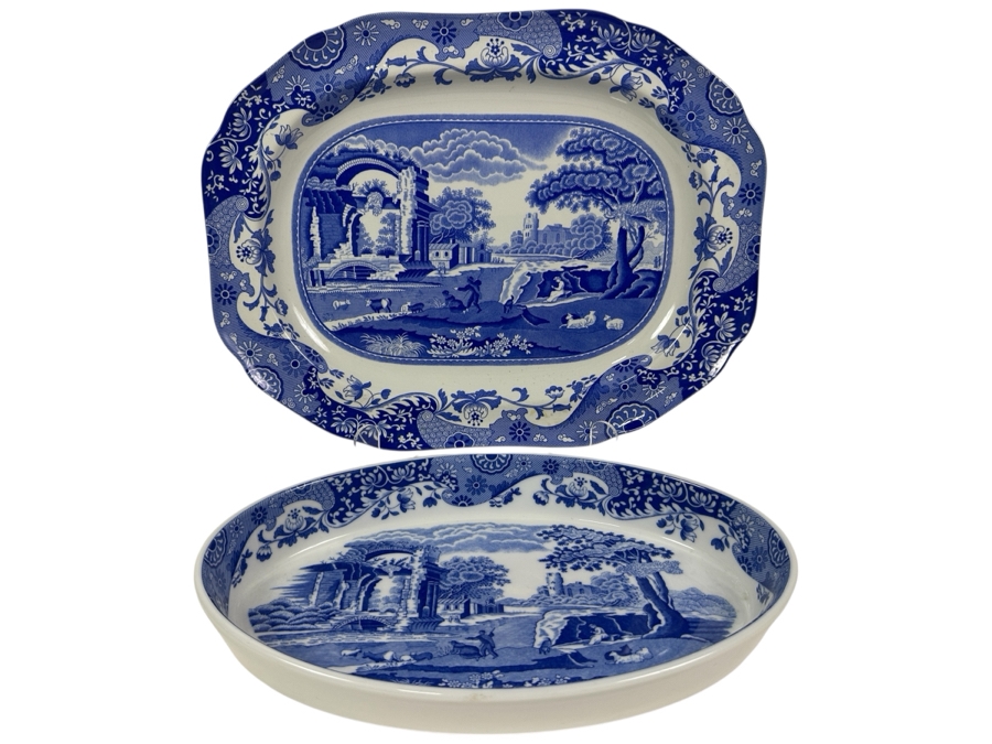 Italian Spode 14' Plater & Oven To Tableware 12' Dish