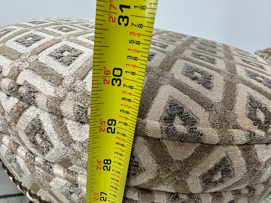 (3) Wooden Twisted Leg Swivel Bar Stools Backless Over Upholstered Round Seats With Lower Metal Foot Ring 30'H [Photo 9]