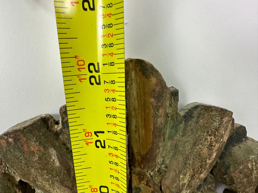 Vintage Hand Painted Retablo Polychrome On Tin Retablo Painting Of The Madonna And Baby Jesus Surrounded By A Vintage Polychrome Wooden Carved Frame 18.5W X 22.5H [Photo 11]