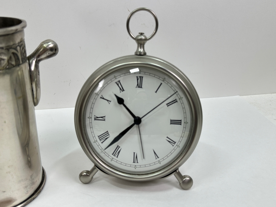 Pottery Barn Desk Clock 8H & Pottery Barn Ice Bucket Cooler 7H [Photo 2]