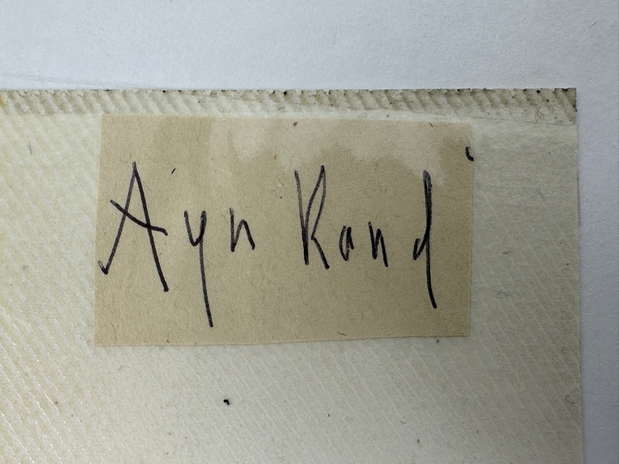 Ayn Rand Signature (Author Of Atlas Shrugged) With Certificate Of Authenticity [Photo 2]